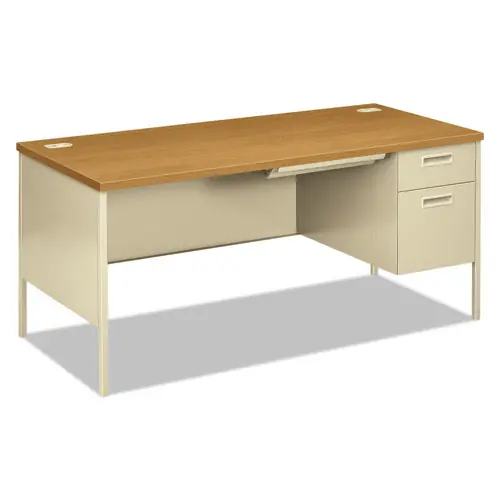 HON® Metro Classic Series Single Pedestal "L" Workstation Desk