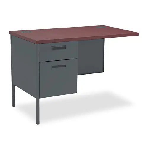 HON® Metro Classic Series Workstation Return, Left, Mahogany/Charcoal, 42"W x 24"D x 29.5"H