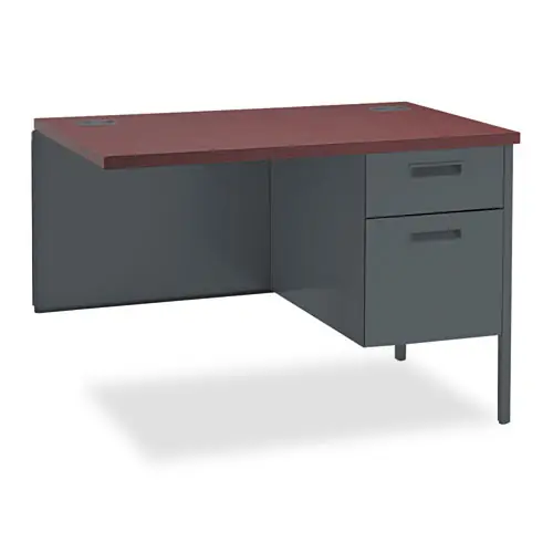 HON® Metro Classic Series Workstation Return, Right, 42"W x 24"D x 29.5"H, Mahogany/Charcoal