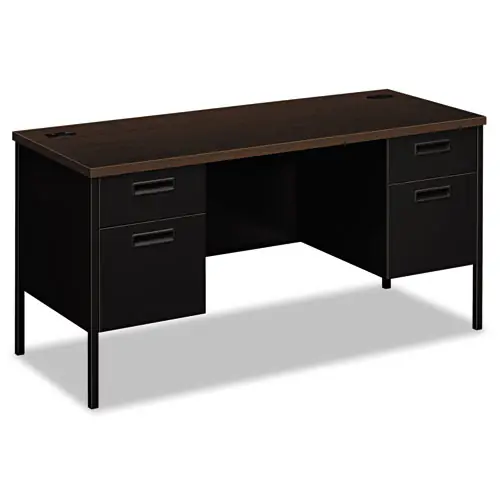 HON® Metro Series Kneespace Credenza, 60"W x 24"D x 29.5"H, Mocha/Black