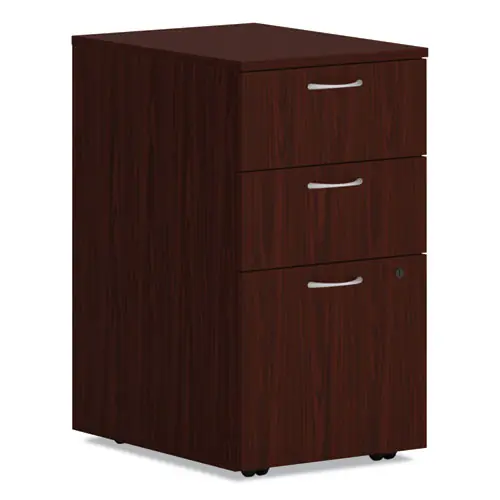HON® Mod Mobile Pedestal, 3-Drawer, Box/Box/File, Legal/Letter, Traditional Mahogany