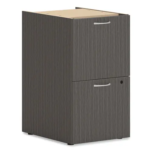HON® Mod Support Pedestal, Left or Right, 2 Legal/Letter-Size File Drawers, Slate Teak