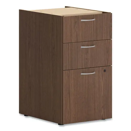 HON® Mod Support Pedestal, 3-Drawer Box/Box/File, Sepia Walnut, 15" x 20" x 28"