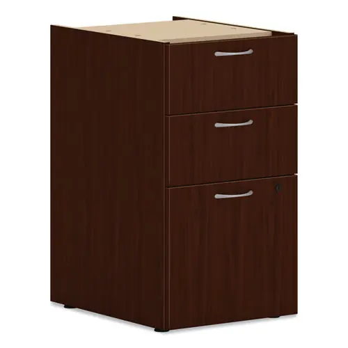 HON® Mod Support Pedestal, 3-Drawers, Box/Box/File, Legal/Letter, Traditional Mahogany