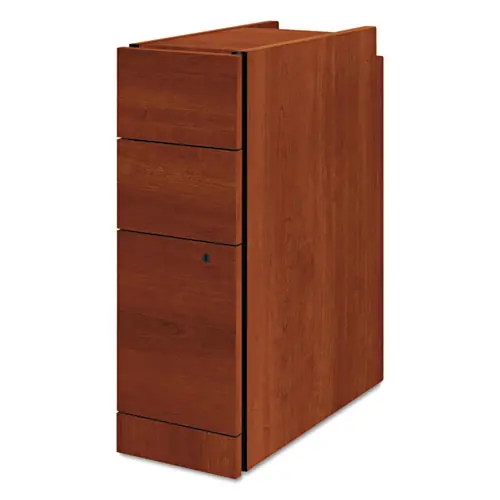 HON® Narrow Pedestal, 3-Drawer, Box/Box/File, Cognac, 9.5"W x 22.75"D x 28"H