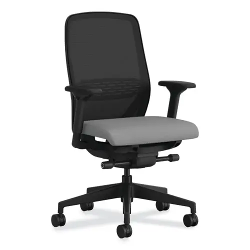 HON® Nucleus Series Recharge Task Chair, Frost Seat, Black Back, Black Base, Adjustable Height (16.63" - 21.13")