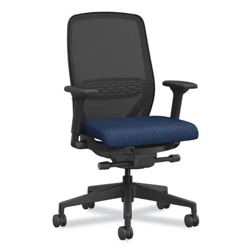 HON® Nucleus Series Recharge Task Chair, Navy Seat, Black Back/Base, Supports Up to 300 lb, Seat Height 16.63"–21.13"