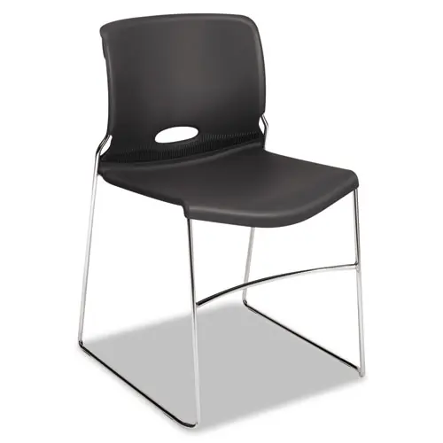 HON® Olson Stacker High Density Chair, Supports Up to 300 lb, 17.75" Seat Height, Lava Seat and Back, Chrome Base, 4/Carton
