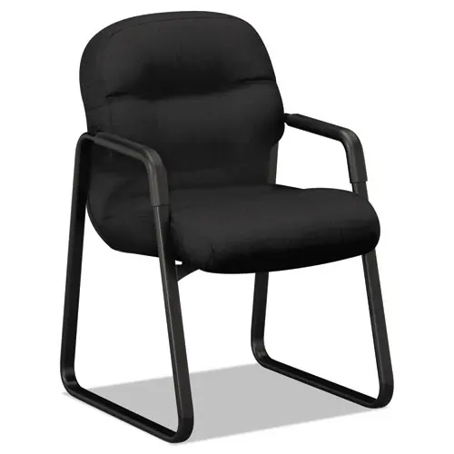 HON® Pillow-Soft 2090 Series Guest Arm Chair, Black Fabric Upholstery, 23.25"W x 28"D x 36"H, Black Frame