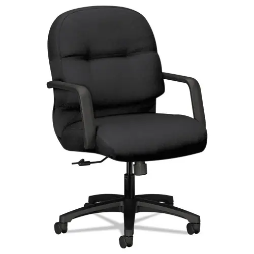 HON® Pillow-Soft 2090 Series Managerial Mid-Back Swivel/Tilt Chair, Supports Up to 300 lb, 17" to 21" Seat Height, Black