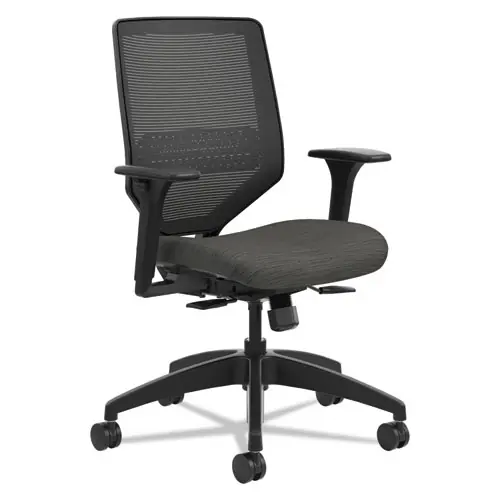 HON® Solve Series Mesh Back Task Chair, Supports Up to 300 lb, 16" to 22" Seat Height, Ink Seat, Black Back/Base