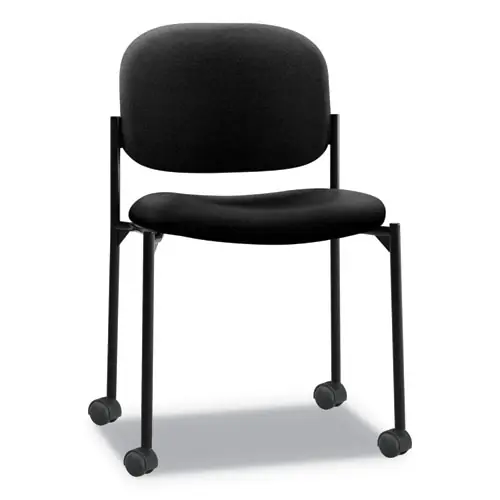 HON® VL606 Stacking Guest Chair without Arms, Black Fabric Upholstery