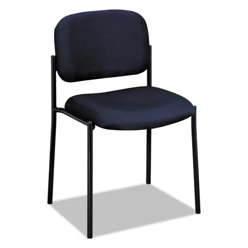HON® VL606 Stacking Guest Chair without Arms, Navy, Black Base