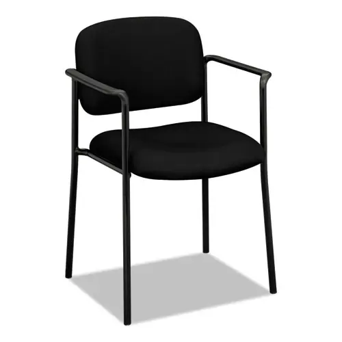 HON® VL616 Stacking Guest Chair with Arms, Fabric Upholstery, Black
