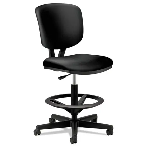 HON® Volt Series Leather Adjustable Task Stool, Black