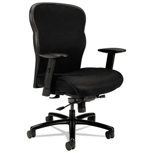 HON® Wave Mesh Big and Tall Chair, Supports Up to 450 lb, 19.25" to 22.25" Seat Height, Black