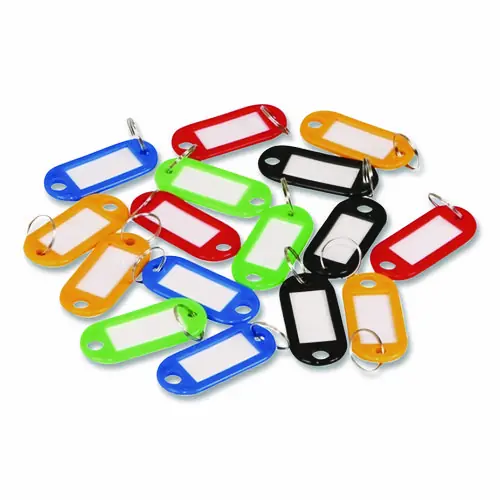Honeywell Colored Key Tags, Plastic, 0.9 x 2, Assorted, 20/Pack