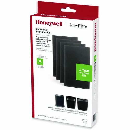 Honeywell Pre-Cut Carbon Pre-Filter, Fits Models: HPA300/HPA304/HPA3300/HPA5300/HPA8350, Box of 4 Filters