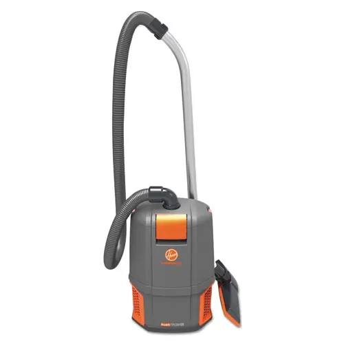 Hoover® Commercial HushTone Backpack Vacuum, 6 qt Tank Capacity, Gray/Orange