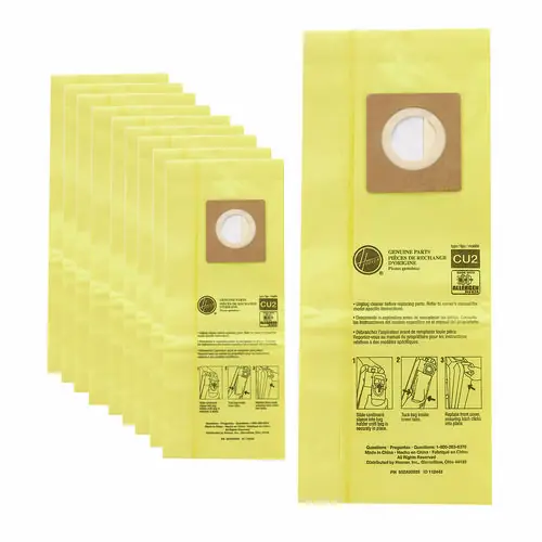 Hoover® Commercial HushTone Vacuum Bags, Yellow, 10/Pack