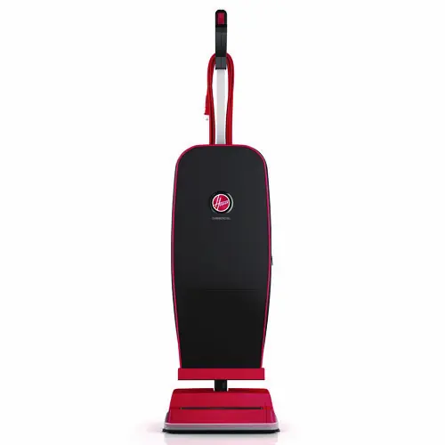 Hoover® Commercial Task Vac Soft Bag Lightweight Upright, 12" Cleaning Path, Black/Red
