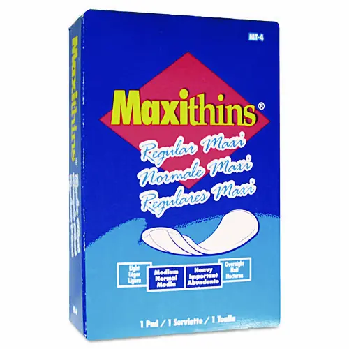 HOSPECO® Maxithins Vended Sanitary Napkins #4, Maxi, 100 Boxed Napkins