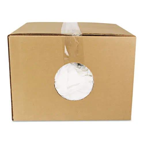 HOSPECO® New Bleached White T-Shirt Rags, 25 Pounds/Bag