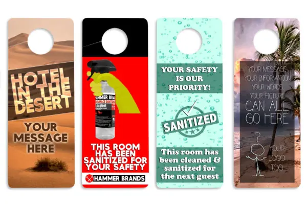 Hotel Vinyl Door Hanger w Full Color Custom Graphics