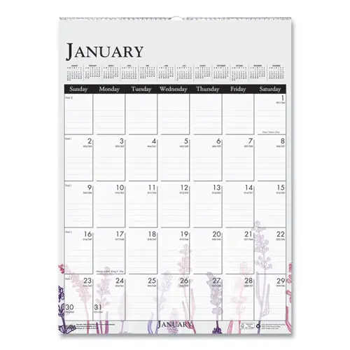 House of Doolittle™ 100% Recycled Wild Flower Wall Calendar