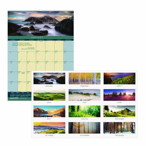 House of Doolittle™ Earthscapes Recycled Monthly Wall Calendar, Color Landscape Photography, 12 x 16.5, White Sheets, 12-Month (Jan-Dec): 2025