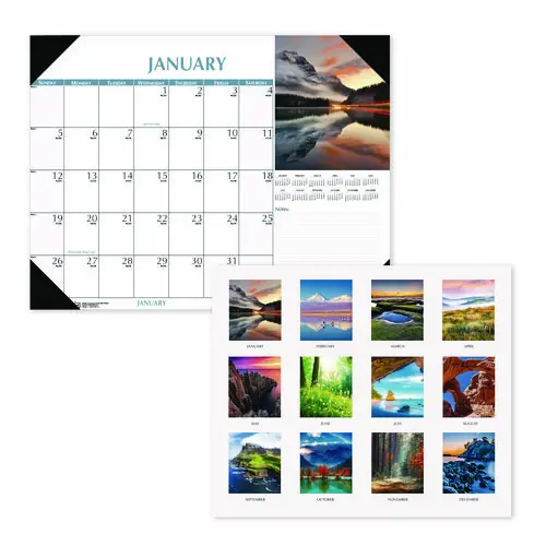 House of Doolittle™ Earthscapes Scenic Desk Pad Calendar, 12-Month, 18.5 x 13, 2025