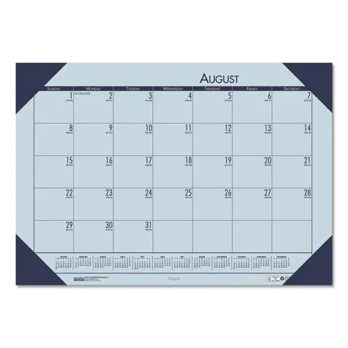 House of Doolittle™ EcoTones Recycled Academic Desk Pad Calendar, 18.5 x 13, Orchid Sheets, Cordovan Corners, 12-Month (Aug to July): 2024-2025