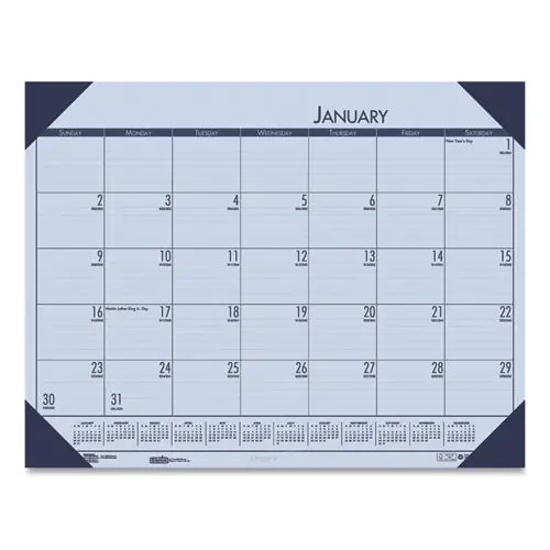 House of Doolittle™ EcoTones Recycled Monthly Desk Pad Calendar, 22 x 17, Sunset Orchid Sheets, Cordovan Corners, 12-Month (Jan to Dec): 2025