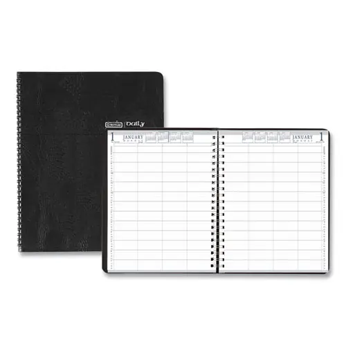 House of Doolittle™ Eight-Person Group Practice Daily Appointment Book, 2025, Black Cover, 11 x 8.5, 12-Month (Jan to Dec)