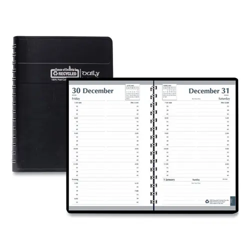 House of Doolittle™ Memo Size Daily Appointment Book with 15-Minute Schedule, 8 x 5, Black Cover, 12-Month (Jan to Dec): 2025