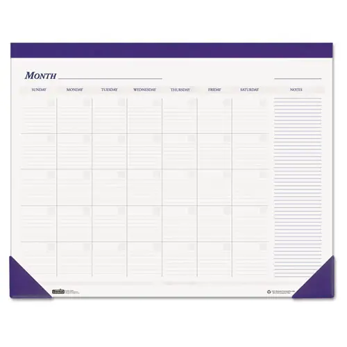 House of Doolittle™ Recycled Nondated Desk Pad Calendar, 22 x 17, White/Blue Sheets, Blue Binding, Blue Corners, 12-Month (Jan to Dec): Undated