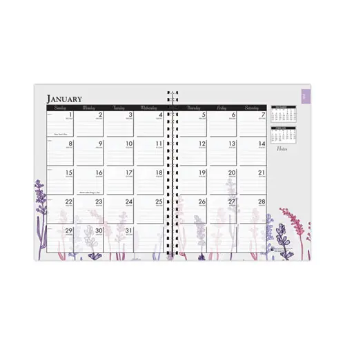 House of Doolittle™ Recycled WildFlower Weekly/Monthly Planner, 11 x 8.5, Gray/White/Purple Cover, 12-Month (Jan-Dec): 2025