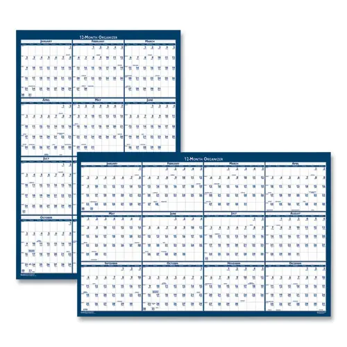 House of Doolittle™ Recycled Yearly Reversible Wall Calendar, Non-Laminated, 24 x 37, White/Blue, 12-Month (Jan-Dec) 2025