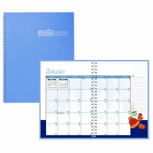 House of Doolittle™ Seasonal Monthly Planner, Illustrated Seasons Artwork, 10 x 7, Light Blue Cover, 12-Month (Jan to Dec): 2025