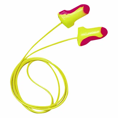 Howard Leight® by Honeywell LL-30 Laser Lite Single-Use Earplugs, Corded, 32NRR, Magenta/Yellow, 100 Pairs