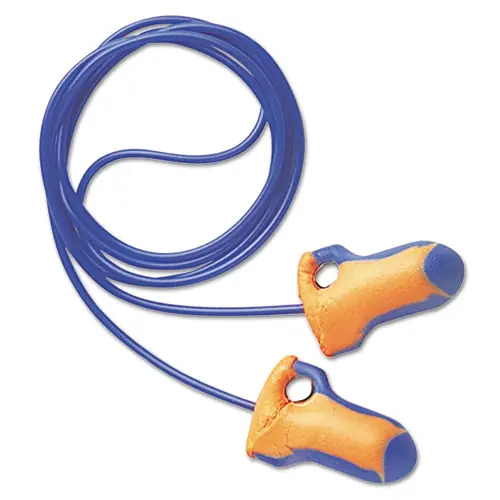 Howard Leight® by Honeywell LT-30 Laser Trak Single-Use Earplugs, Corded, 32NRR, Orange/Blue, 100 Pairs
