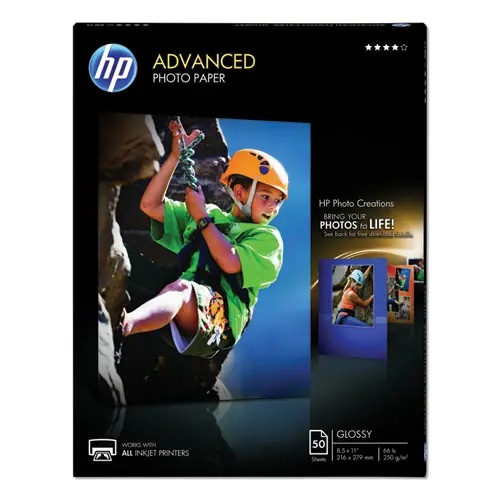 HP Advanced Photo Paper, Glossy, 8.5 x 11, 50 Sheets