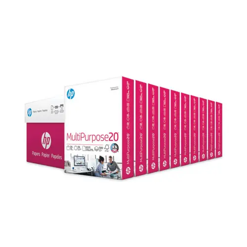 HP Papers MultiPurpose20 Paper, 96 Bright, 20 lb Bond, 8.5 x 11, White, 500 Sheets/Ream, 10 Reams/Carton