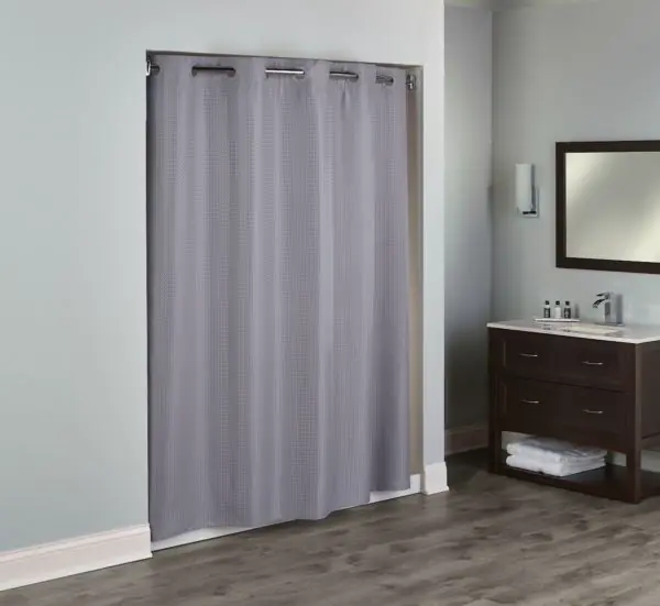 Hudson Diamond Waffle full panel GREY, snap liner with PP rings 71×77