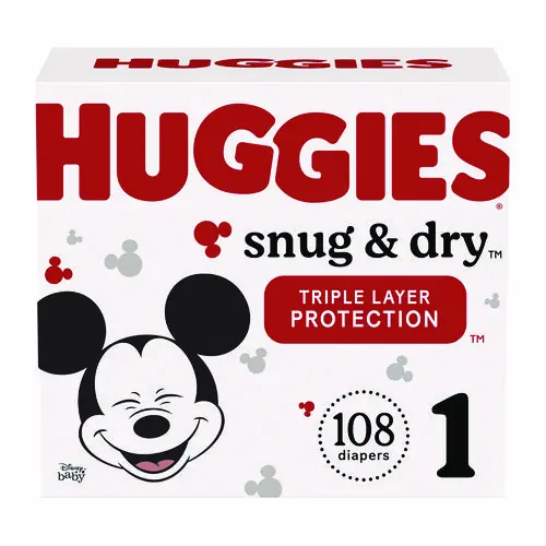 Huggies® Snug and Dry Diapers, Size 1, 8-14 lbs, 108/Carton