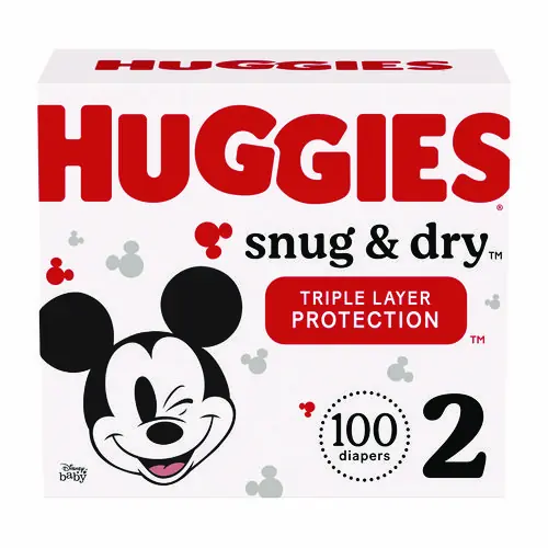 Huggies® Snug and Dry Diapers, Size 2, 12-18 lbs, 100/Carton