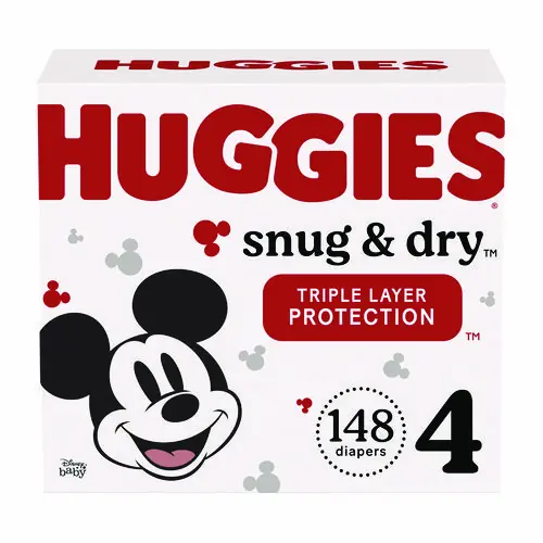 Huggies® Snug and Dry Diapers, Size 4, 22 lbs to 37 lbs, 148/Carton