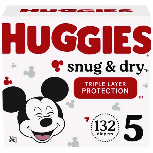 Huggies® Snug and Dry Diapers, Size 5, 27+ lbs, 132/Carton