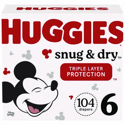 Huggies® Snug & Dry Diapers, Size 6, 35+ lbs, 104/Carton