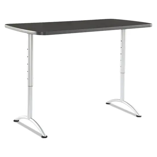 Iceberg ARC Adjustable-Height Table, Graphite/Silver, 60" x 30" x Adjustable 30"-42"